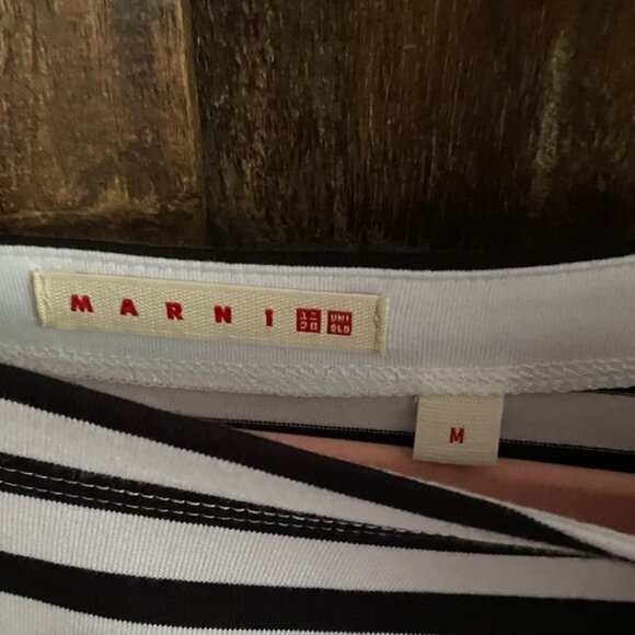 Marni x Uniqlo  Striped Midi Tee T shirt cotton Border Dress - Picture 12 of 16